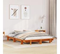 vidaXL Bed Frame without Mattress Wax Brown 120x200 cm Solid Wood Pine