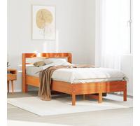 vidaXL Bed Frame without Mattress Wax Brown 120x200 cm Solid Wood Pine