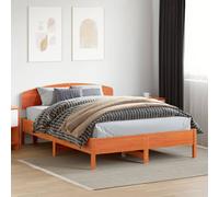 Bed Frame with Headboard Bed Base Mattress Foundation Solid Wood Pine vidaXL