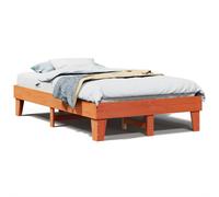 vidaXL Bed Frame without Mattress Wax Brown 135x190 cm Double Solid Wood Pine