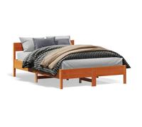 vidaXL Bed Frame without Mattress Wax Brown 135x190 cm Double Solid Wood Pine
