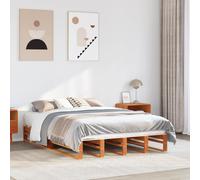 Bed Frame Home Bedstead Base Wax Brown 140x190 cm Solid Wood Pine vidaXL