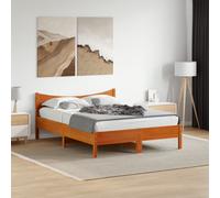 vidaXL Bed Frame Home Bed Base Bedstead Wax Brown 140x200 cm Solid Wood Pine