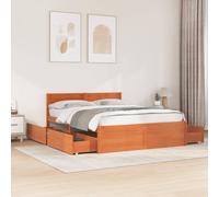 vidaXL Bed Frame without Mattress Wax Brown 140x200 cm Solid Wood Pine
