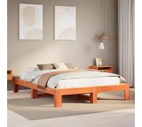 Bed Frame without Mattress Wax Brown King Size Solid Wood Pine vidaXL