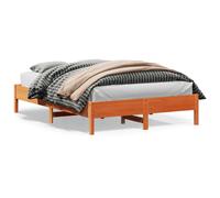 vidaXL Bed Frame without Mattress Wax Brown 150x200 cm King Size Solid Wood Pine