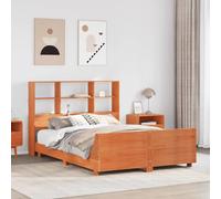 vidaXL Bed Frame without Mattress Wax Brown 150x200 cm King Size Solid Wood Pine