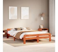 vidaXL Bed Frame without Mattress Wax Brown 160x200 cm Solid Wood Pine
