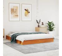 vidaXL Bed Frame without Mattress Wax Brown 160x200 cm Solid Wood Pine