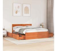 Bed Frame with Drawers Bed Base Mattress Foundation Solid Wood Pine vidaXL