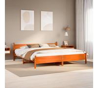 vidaXL Bed Frame without Mattress Wax Brown 180x200 cm Super King Solid Wood Pine