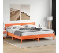 Bed Frame & Headboard Wax Brown 180x200 cm Super King Solid Wood Pine vidaXL