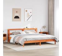 vidaXL Bed Frame & Headboard Wax Brown 180x200 cm Super King Solid Wood Pine