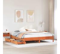 vidaXL Bed Frame Bed Base Wax Brown 180x200 cm Super King Solid Wood Pine