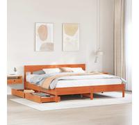 vidaXL Bed Frame without Mattress Wax Brown 180x200 cm Super King Solid Wood Pine