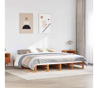 vidaXL Bed Frame without Mattress Wax Brown 180x200 cm Super King Solid Wood Pine
