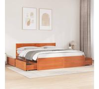 Bed Frame with Drawers Bed Base Mattress Foundation Solid Wood Pine vidaXL