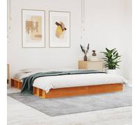 Bed Frame without Mattress Wax Brown 180x200 cm Super King Solid Wood Pine