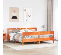 vidaXL Bed Frame & Headboard Wax Brown 180x200 cm Super King Solid Wood Pine