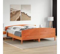 vidaXL Bed Frame Without Mattress Wax Brown 180X200 cm Super King Solid Wood Pine, Brown