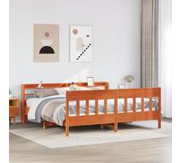 vidaXL Bed Frame & Headboard Wax Brown 180x200 cm Super King Solid Wood Pine