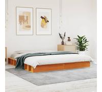 vidaXL Bed Frame without Mattress Wax Brown 200x200 cm Solid Wood Pine