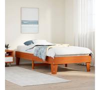vidaXL Bed Frame without Mattress Wax Brown 75x190 cm Small Single Solid Wood Pine