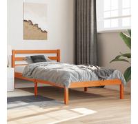 vidaXL Bed Frame without Mattress Wax Brown 75x190 cm Small Single Solid Wood Pine