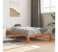 vidaXL Bed Frame without Mattress Wax Brown 75x190 cm Small Single Solid Wood Pine
