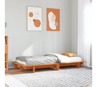 vidaXL Bed Frame without Mattress Wax Brown 75x190 cm Small Single Solid Wood Pine
