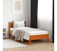 vidaXL Bed Frame without Mattress Wax Brown 75x190 cm Small Single Solid Wood Pine
