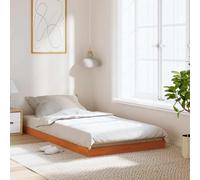 vidaXL Bed Frame without Mattress Wax Brown 75x190 cm Small Single Solid Wood Pine