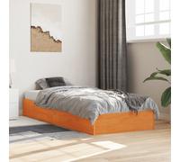vidaXL Bed Frame without Mattress Wax Brown 75x190 cm Small Single Solid Wood Pine