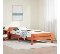 vidaXL Bed Frame without Mattress Wax Brown 75x190 cm Small Single Solid Wood Pine