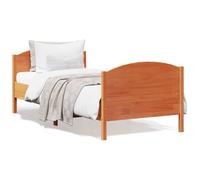 Bed Frame & Headboard Wax Brown 75x190 cm Small Single Solid Wood Pine vidaXL