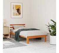 vidaXL Bed Frame without Mattress Wax Brown 75x190 cm Small Single Solid Wood Pine