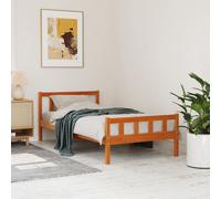 vidaXL Bed Frame without Mattress Wax Brown 75x190 cm Small Single Solid Wood Pine