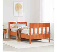 vidaXL Bed Frame without Mattress Wax Brown 75x190 cm Small Single Solid Wood Pine