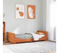 vidaXL Bed Frame without Mattress Wax Brown 75x190 cm Small Single Solid Wood Pine