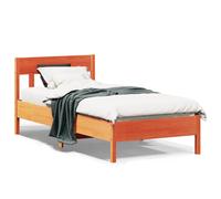 (brown, 90 x 190 cm) vidaXL Bed Frame with Headboard Wax Brown 150x200 cm King Size Solid Wood Pine
