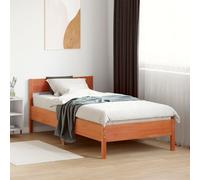 vidaXL Bed Frame without Mattress Wax Brown 90x190 cm Single Solid Wood Pine