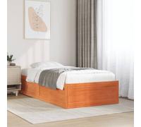 vidaXL Bed Frame without Mattress Wax Brown 90x190 cm Single Solid Wood Pine