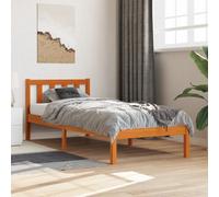 Vidaxl Bed Frame Without Mattress Wax Brown 90X190 Cm Single Solid Wood Pine