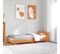 Bed Frame with Headboard Base Wax Brown 90x200 cm Solid Wood Pine vidaXL