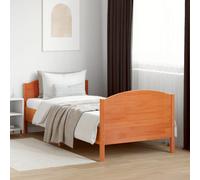 vidaXL Bed Frame without Mattress Wax Brown 90x200 cm Solid Wood Pine