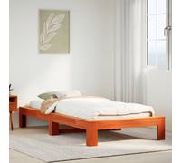 Bed Frame without Mattress Wax Brown 90x200 cm Solid Wood Pine vidaXL