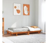 Bed Frame Bedroom Bedstead Base Wax Brown 90x200 cm Solid Wood Pine vidaXL