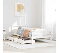 vidaXL Bed Frame without Mattress White 100x200 cm Solid Wood Pine