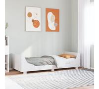 vidaXL Bed Frame with Headboard Home Bed Base White 100x200 cm Solid Wood Pine