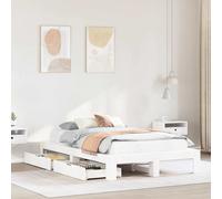 vidaXL Bed Frame without Mattress White 120x190 cm Small Double Solid Wood Pine